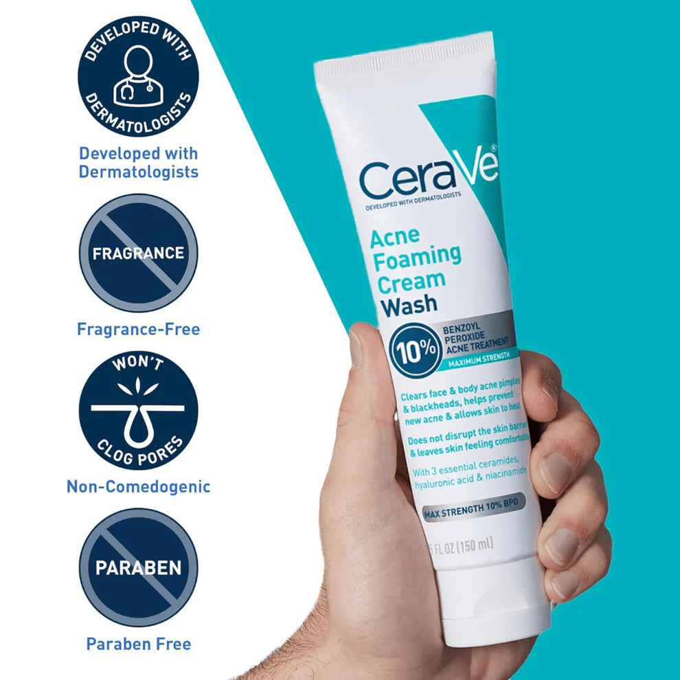 Acne Control Foaming Face Cream Cleanser 4% CeraVe 150ML